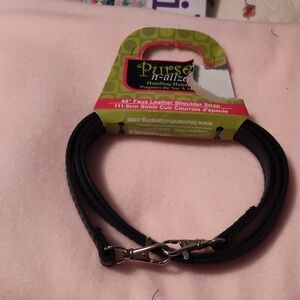 Black Faux Leather Shoulder Strap